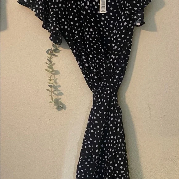 Max Studio Patterned Ruffle Wrap Midi Dress New with tags size M - Picture 7 of 16